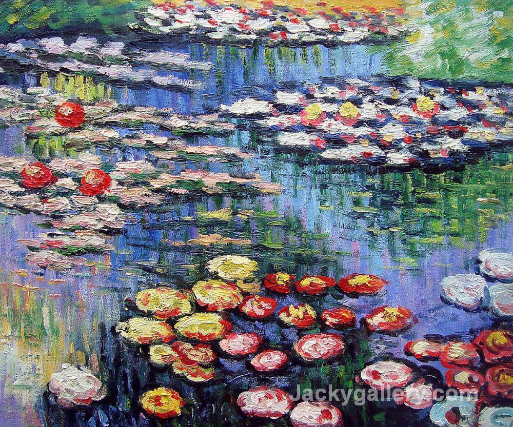 Water Lilies (pink) by Claude Monet paintings reproduction
